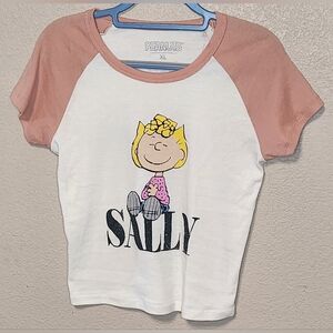 Peanuts Junior Sally Graphic Tee - White and Orange Size XL NWOT